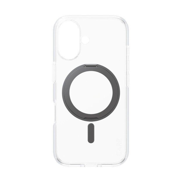 CARE by PanzerGlass - Feature Case Transparent w. Black Kickstand & MagSafe - iPhone 16