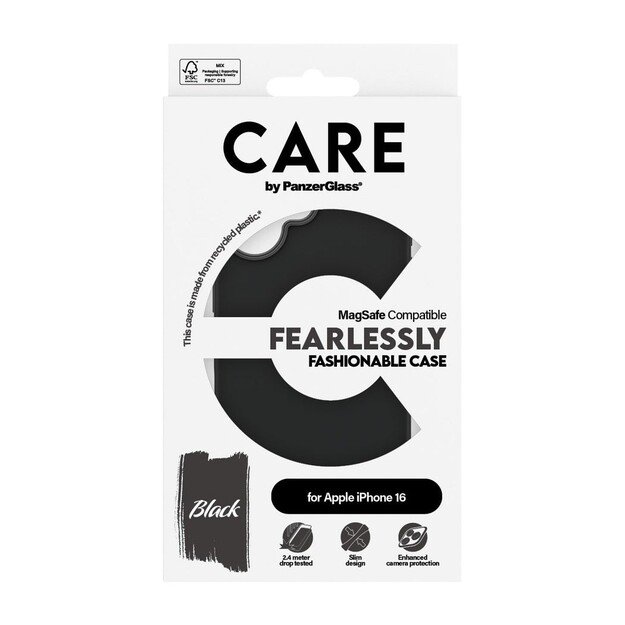CARE by PanzerGlass - Case - Black w. MagSafe - iPhone 16