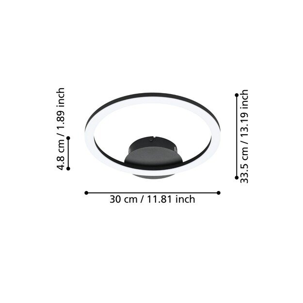 EGLO - Paranday-Z ceiling lamp circle black 34x30 - TW - Zigbee, Bluetooth