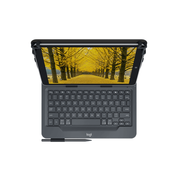 Logitech - 10'' Universal Folio w/Keyboard, Black (Nordic)