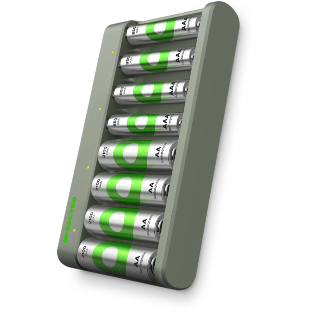 GP - ReCyko Econ Battery Charger, E821 (USB), incl. 4 x AA 2100 mAh + 4 x AAA 850 mAh Batteries