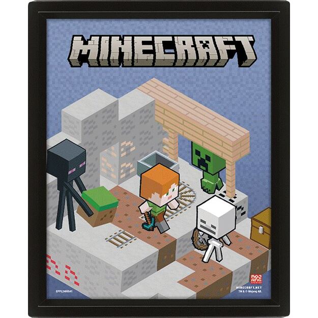 MINECRAFT (SWITCHING TERRAIN) LENTICULAR POSTER FLIP