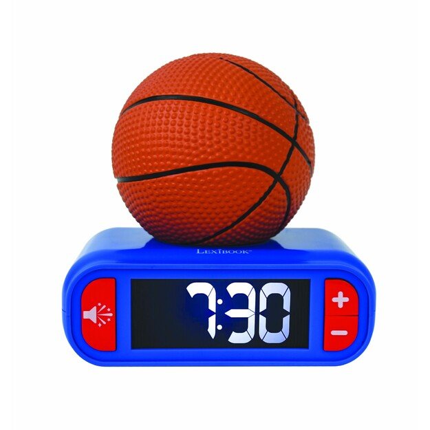 Lexibook - Digital Alarm Clock with 3D Basketball Night Light and Sound Effects - (RL800BA)