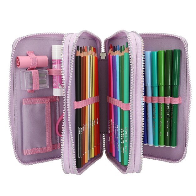 Ylvi - Triple Pencil Case With Appliquéd Wing - (0413417)