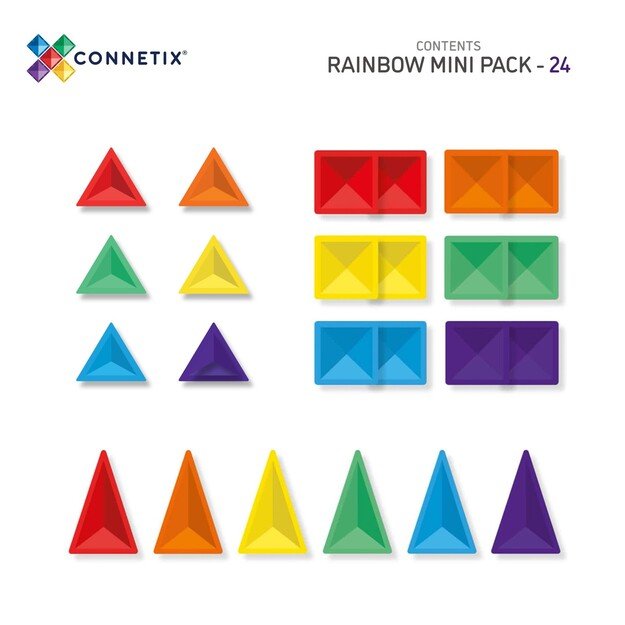 Connetix - Rainbow Mini Pack 24 Pieces - (CT-R-00024-MI)
