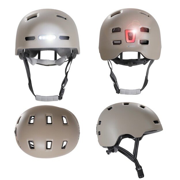 Crazy Safety - Matt Sand Urban Bicycle and Skater Helmet - Sand - L (57-61cm)