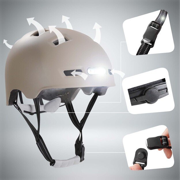 Crazy Safety - Matt Sand Urban Bicycle and Skater Helmet - Sand - L (57-61cm)