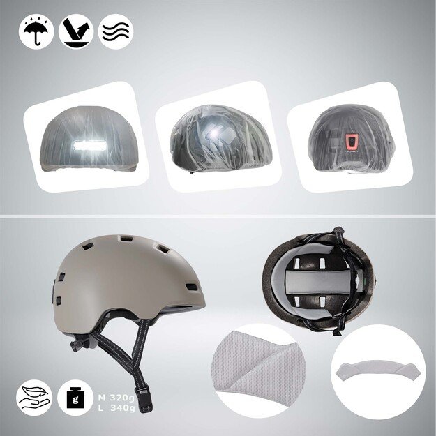 Crazy Safety - Matt Sand Urban Bicycle and Skater Helmet - Sand - L (57-61cm)