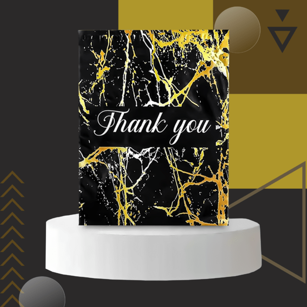 FOLIOPAKI KURIERSKIE MOCNE 255X370 ZŁOTY MARMUR THANK YOU 50SZT. 21