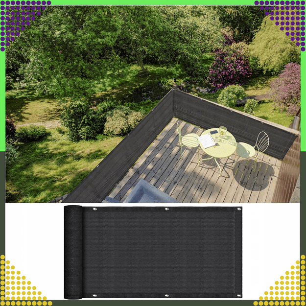 Osłona Balkonowa Mata Tarasowa Siatka na Balkon Taras Płot 1,2x5m UV 95%  7