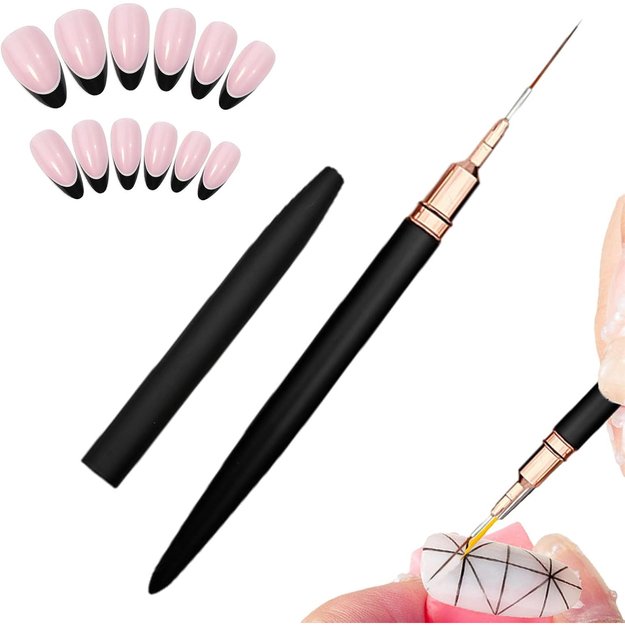 ZESTAW PĘDZLI PĘDZELKÓW DO ZDOBIENIA PAZNOKCI MANICURE WZORKÓW HYBRYDA ŻEL 21