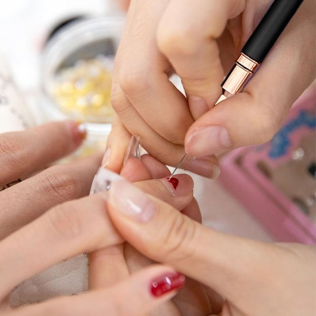 ZESTAW PĘDZLI PĘDZELKÓW DO ZDOBIENIA PAZNOKCI MANICURE WZORKÓW HYBRYDA ŻEL 19