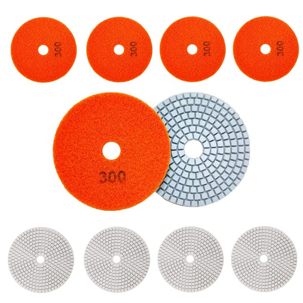 10x Tarcza Diamentowa Polerska 80mm do Szlifowania Gresu Płytek Na Rzep 300 2