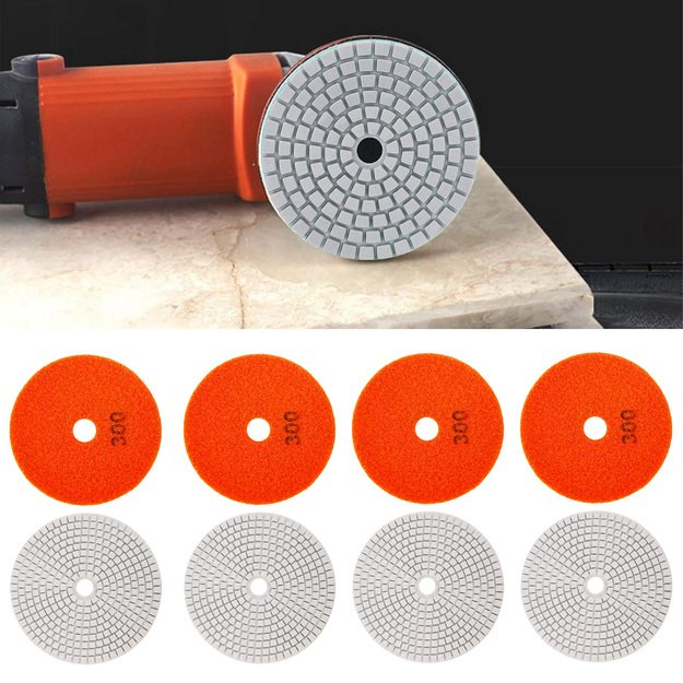 10x Tarcza Diamentowa Polerska 80mm do Szlifowania Gresu Płytek Na Rzep 300 6