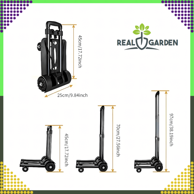 Sulankstomas pirkinių vežimėlis su teleskopine rankena 40 kg