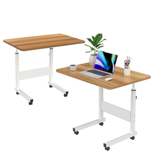 Stolik Biurko pod Laptopa Łóżko na Kółkach Regulowana Wysokość Mobilny 