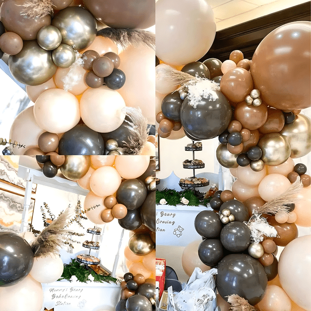 Girlanda Balonowa Zestaw Balonów na Urodziny Wesele Złote Brązowe 130 ele 11