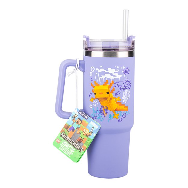 Minecraft Purple 900ml Insulated Cup and Straw 3