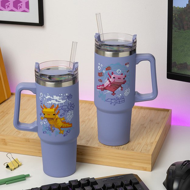 Minecraft Purple 900ml Insulated Cup and Straw 5