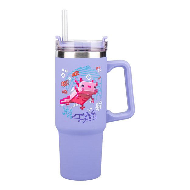 Minecraft Purple 900ml Insulated Cup and Straw 7