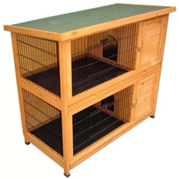 Sunnypet - Wooden Cage for outdoor use Double with Legs 116x61x111cm - 508.1120