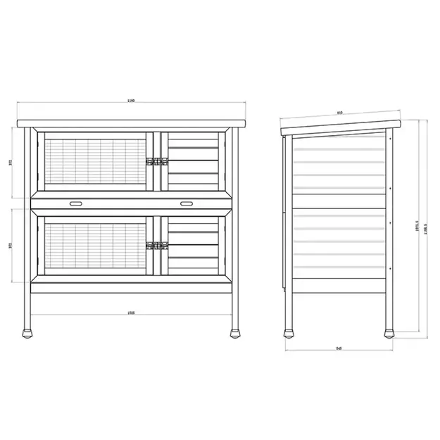 Sunnypet - Wooden Cage for outdoor use Double with Legs 116x61x111cm - 508.1120 1