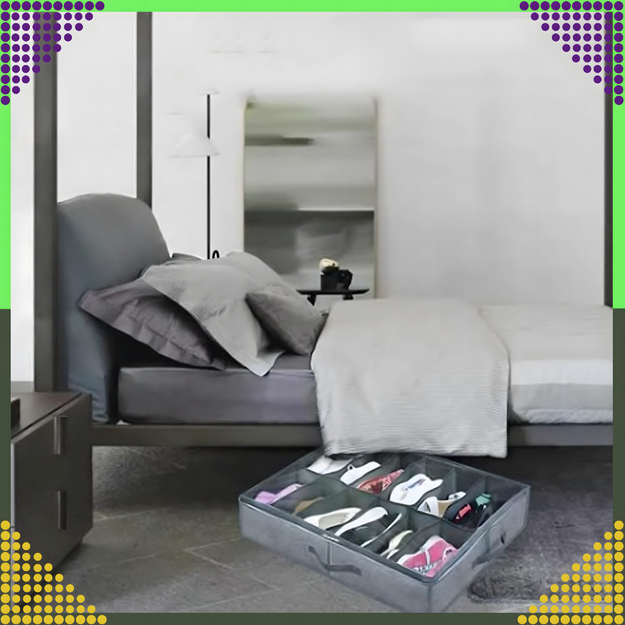 Voodialune kingakorraldaja kokkupandav riidekast lukuga kapile