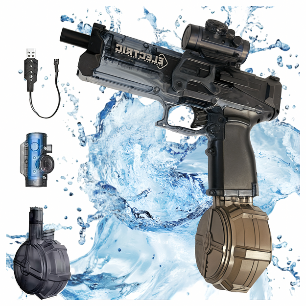 Pistole elektriskā šautene automātiska ūdens uzlādējama 10m rotaļlieta