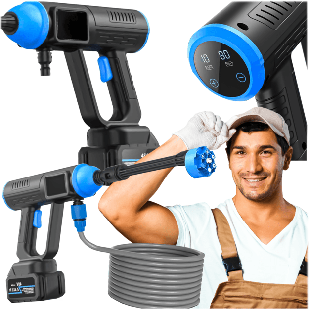 AUKŠTO SLĖGIO BELAIDIS PLOVIKLIS LCD 21V 50 BAR 500W KIT