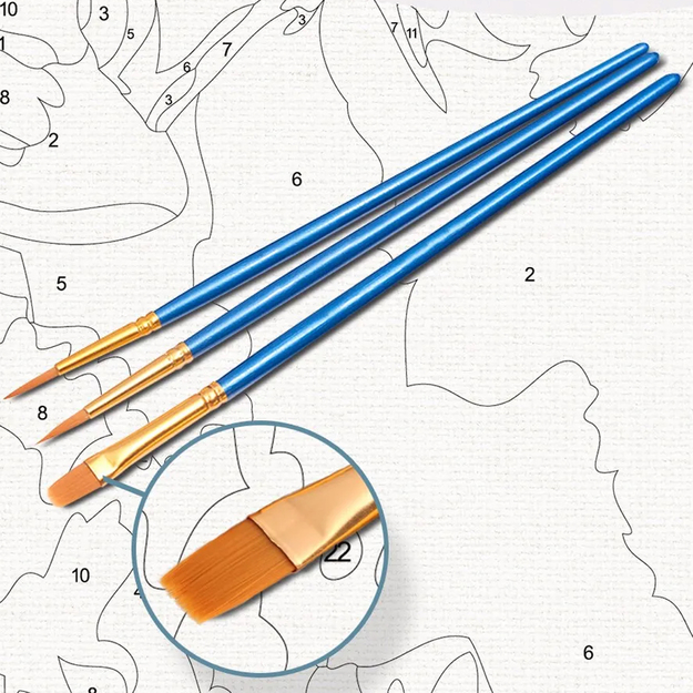 Gleznošana pēc skaitļiem. Attēls ar rāmi. Pašdarināts komplekts. Otas. Krāsošanas audekls. 30x40.