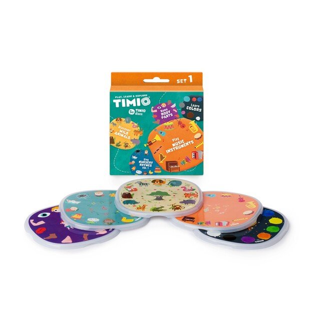 Timio - Disc Set 1 - Wild Animals, Nursery Rhymes, Colours, Musical and Body Parts - (TM-TMD-01E)