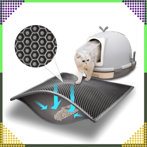 Juodas kačių kraiko kilimėlis durų kilimėliui XXL 45x60