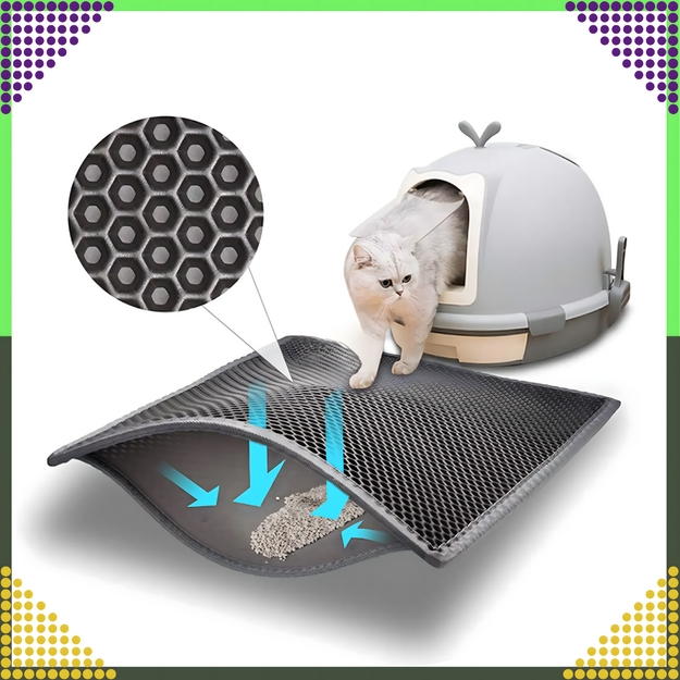 Melns kaķu pakaišu paklājiņš durvju paklājiņam XXL 45x60