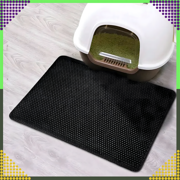 Melns kaķu pakaišu paklājiņš durvju paklājiņam XXL 45x60