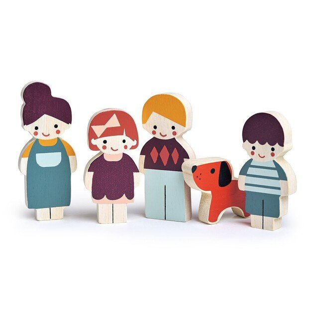 Mentari - Dollhouse Figures - Family With Dog - (MT7651)