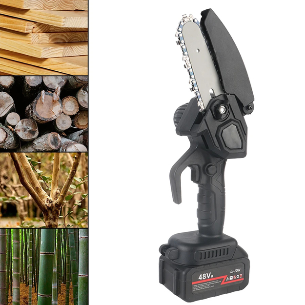 Mini motorzāģis Zaru zāģis kokam, bezvadu, dārzam, 2x ac