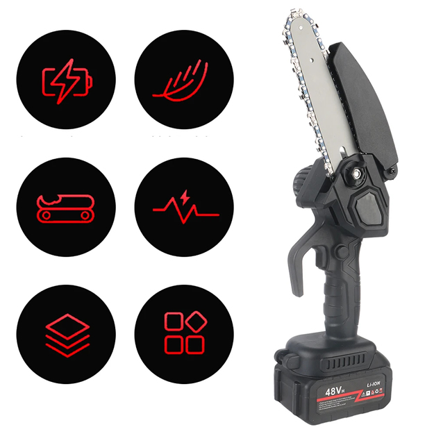 Mini motorzāģis Zaru zāģis kokam, bezvadu, dārzam, 2x ac