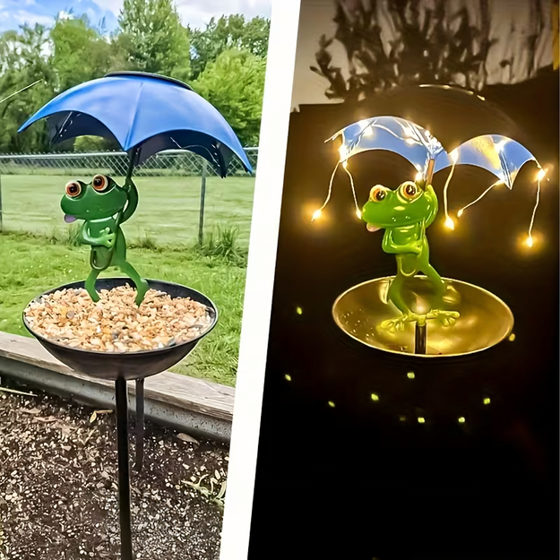 Solar Lamp Feeder Garden Ornament Decorative LED Frog
