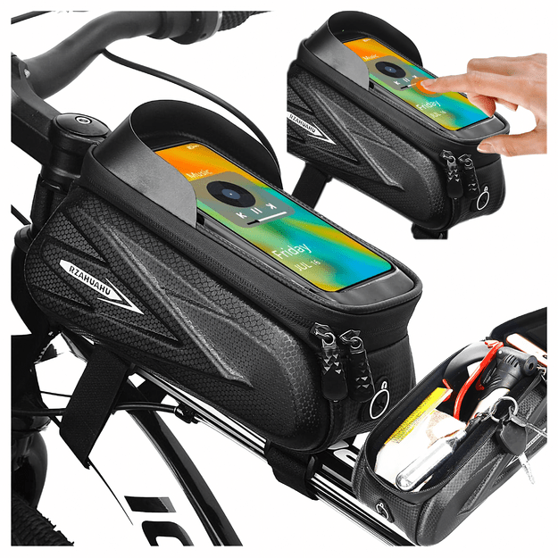 Jalgrattakoti sadulahoidja veekindel hoidik telefoni ümbris puutetundliku ekraaniga kate kott