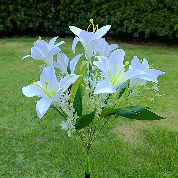 Saules dārza lampa ar liliju ziedu lilijas dekorāciju Saules LED ziedi