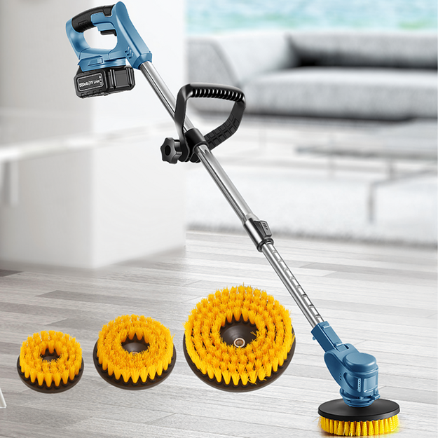 Elektriskā tīrīšanas birste, bezvadu, rotējoša, uzlādējama, 2x akumulators