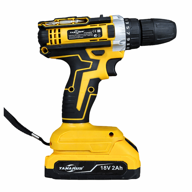 Akumuliatorinių gręžtuvų, atsuktuvų dėklas, 2 x 18 V, 2 Ah, LED, + priedai