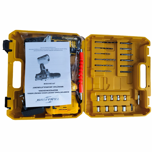 Akumuliatorinių gręžtuvų, atsuktuvų dėklas, 2 x 18 V, 2 Ah, LED, + priedai