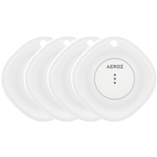 Aeroz TAG-1000  White (4-pack) Key finder for use with iPhone - Works with Apple Find My app