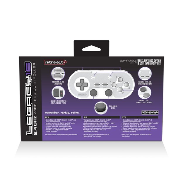 Retro-Bit Legacy 16 Wireless Grey