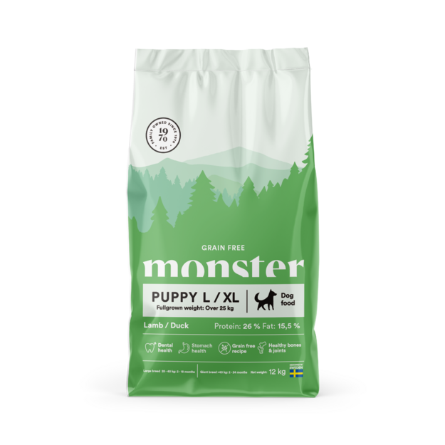 Monster Pet Food - Dog Grain Free Puppy L/XL Lamb/Duck - 12 kg