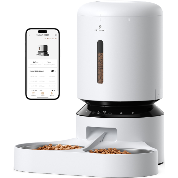 Petlibro - Granary WiFi Dual Food Tray - White - 5-liter capacity