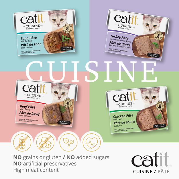 Catit - Cuisine Premium Wet Food for Cats - Beef Pâté with Carrots - 95 g