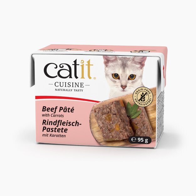 Catit - Cuisine Premium Wet Food for Cats - Beef Pâté with Carrots - 95 g
