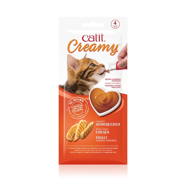 Catit - Creamy Premium Treat for Cats - Chicken - 4x10g